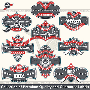 Premium quality and guarantee label collection - vector clip art