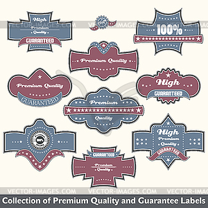 Premium quality and guarantee label collection - vector image