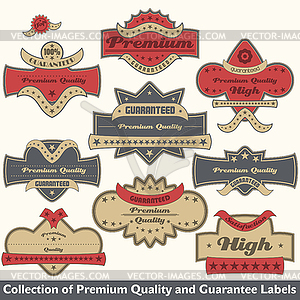 Premium quality and guarantee label collection - vector clipart