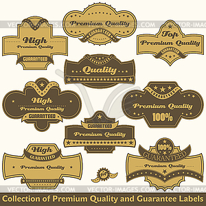 Premium quality and guarantee label collection - vector clip art