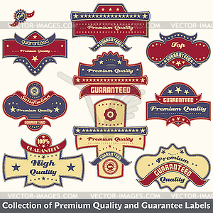 Premium quality and guarantee label collection - royalty-free vector clipart