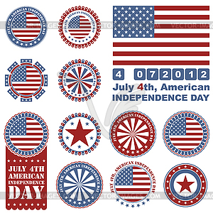 Independence Day - 4 of July - set of icons - vector clipart