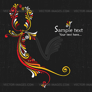 Vintage card with floral elements - vector clipart