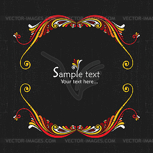 Vintage card with floral elements - vector clipart
