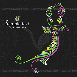 Vintage card with floral elements - royalty-free vector clipart