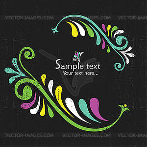 Vintage card with floral elements - vector clipart
