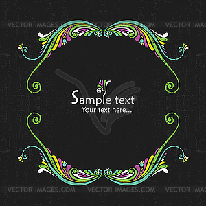 Vintage card with floral elements - vector image