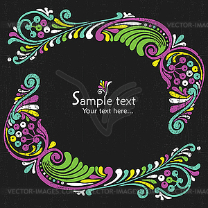 Vintage card with floral elements - vector clipart