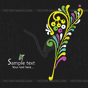 Vintage card with floral elements - vector clip art