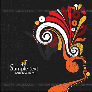 Vintage card with floral elements - vector clipart / vector image