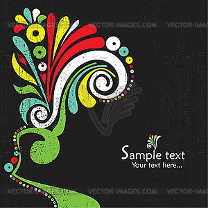Vintage card with floral elements - vector image