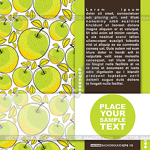 Card with apple - vector clipart