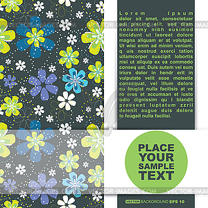 Card with flowers - vector image