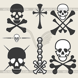Set of skulls - vector clip art