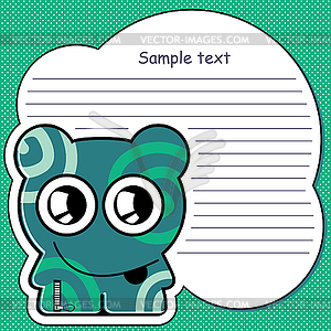 Cartoon monster with message cloud - vector clip art