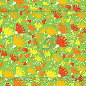 Flowers - seamless pattern - vector clip art