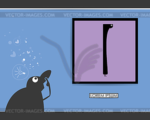 Character in museum - royalty-free vector image