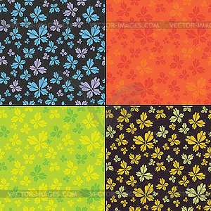 Set of four butterfly seamless pattern - vector image