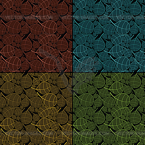 Set of four floral seamless pattern - vector clipart