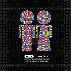 Colorful Couple of men and women - vector clipart