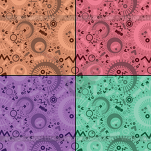 Set of four decorative seamless - royalty-free vector image