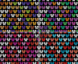 Set of four colorful Butterfly- seamless pattern - vector clipart