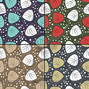 Set of four floral seamless pattern - vector clipart