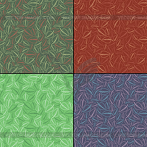 Set of four floral seamless pattern - vector image