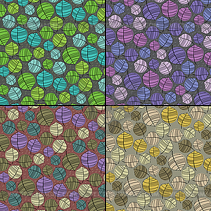 Set of four floral seamless pattern - vector clipart