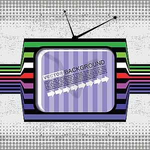 Retro tv on grunge background - vector clip art