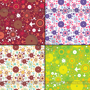 Set of four decorative elements - seamless pattern - vector clipart / vector image