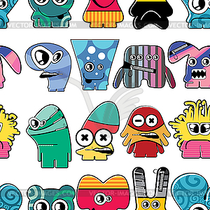 Monsters seamless background - vector EPS clipart