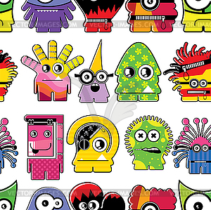 Monsters seamless - vector clipart