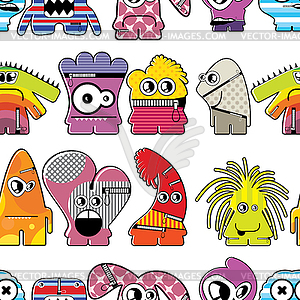 Monsters seamless - vector clipart