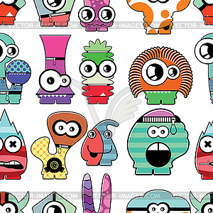 Monsters seamless - vector image