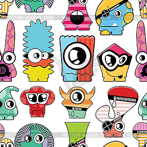 Monsters seamless - vector clip art