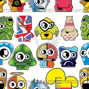Monsters seamless - vector clipart / vector image