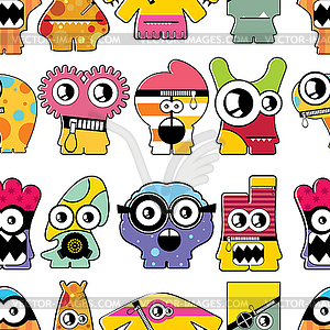 Monsters seamless - vector clip art