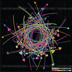 Абстрактные красочные стрелки на гранж фон - стоковый клипарт
