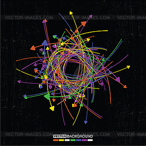 Абстрактные красочные стрелки на гранж фон - стоковый векторный клипарт