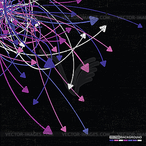 Абстрактные красочные стрелки на гранж фон - векторный клипарт EPS