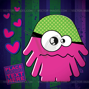 Stylized monster - color vector clipart