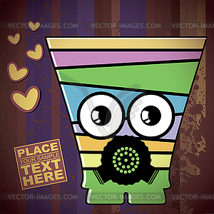 Monster on retro background - vector image