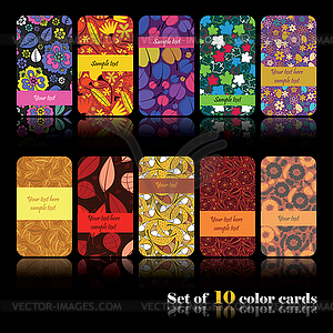 Set of ten colorful autumn cards - vector clipart