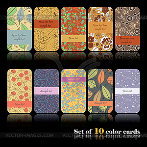 Set of ten colorful autumn cards - vector clip art