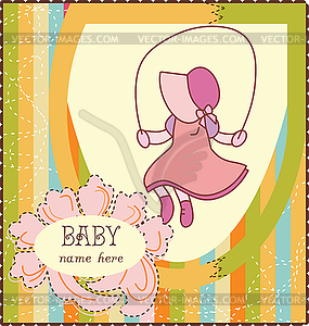 Baby Girl Invitation Card - vector image