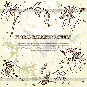 Floral romantic pattern - vector clipart