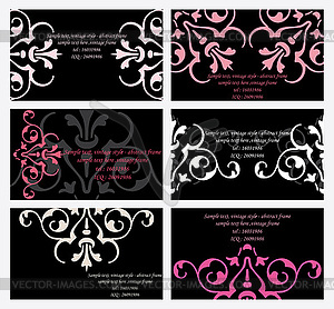 Floral business card set - vector image