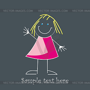 Cute little girl - vector clip art