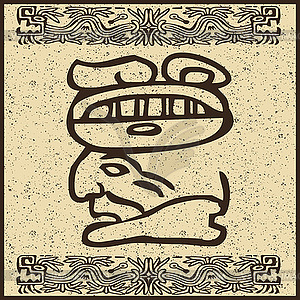 Aztec face pictogram - vector clip art